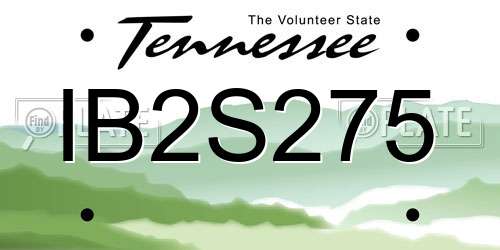 IB2S275 Tennessee License Plate