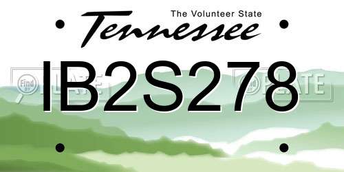 IB2S278 Tennessee License Plate