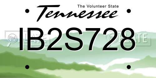IB2S728 Tennessee License Plate