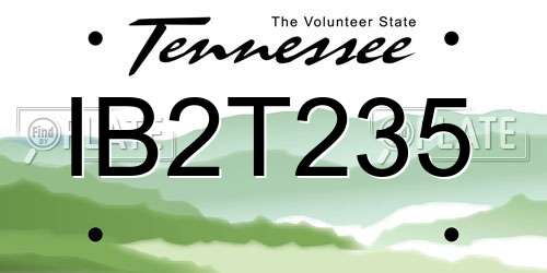 IB2T235 Tennessee License Plate