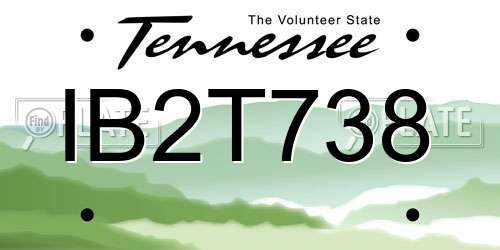 IB2T738 Tennessee License Plate