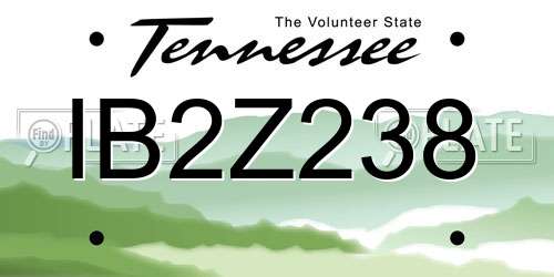 IB2Z238 Tennessee License Plate