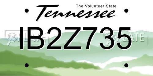 IB2Z735 Tennessee License Plate