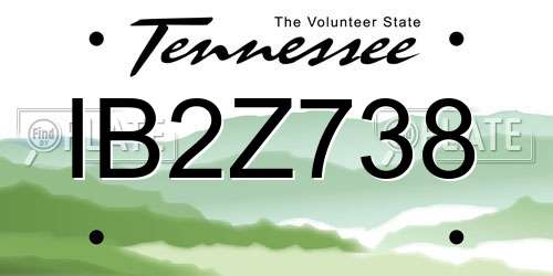 IB2Z738 Tennessee License Plate