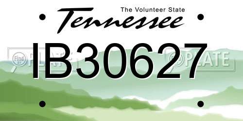 IB30627 Tennessee License Plate