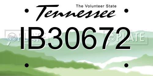 IB30672 Tennessee License Plate