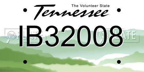 IB32008 Tennessee License Plate