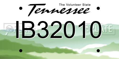 IB32010 Tennessee License Plate