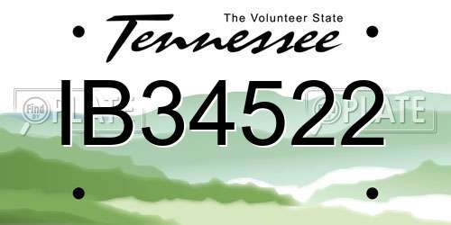 IB34522 Tennessee License Plate