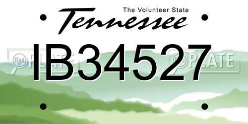 IB34527 Tennessee License Plate