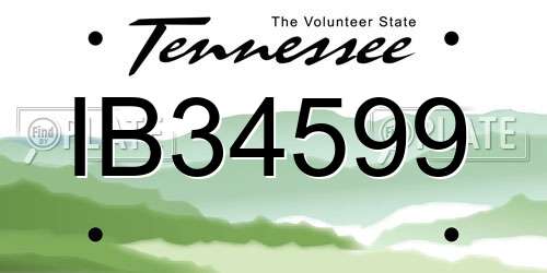 IB34599 Tennessee License Plate