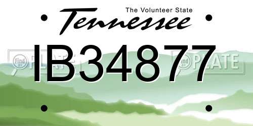 IB34877 Tennessee License Plate