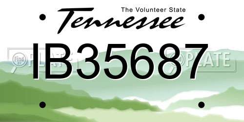 IB35687 Tennessee License Plate