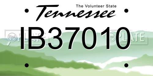 IB37010 Tennessee License Plate