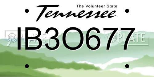 IB3O677 Tennessee License Plate