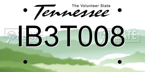 IB3T008 Tennessee License Plate