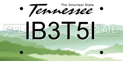 IB3T5I Tennessee License Plate