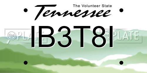 IB3T8I Tennessee License Plate
