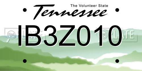 IB3Z010 Tennessee License Plate