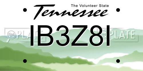 IB3Z8I Tennessee License Plate