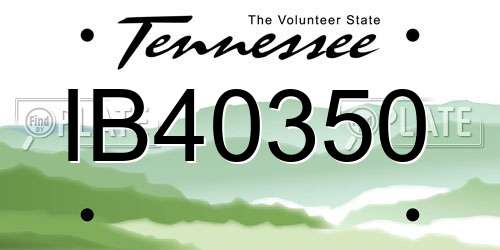 IB40350 Tennessee License Plate