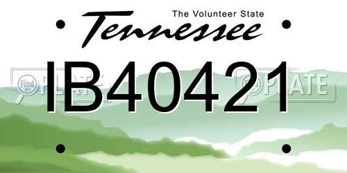 IB40421 Tennessee License Plate
