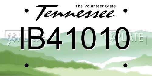 IB41010 Tennessee License Plate