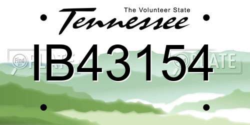 IB43154 Tennessee License Plate
