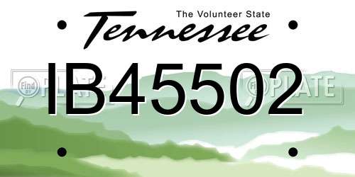 IB45502 Tennessee License Plate