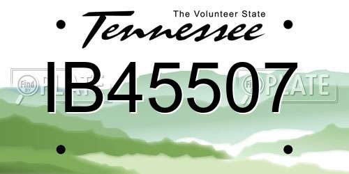 IB45507 Tennessee License Plate