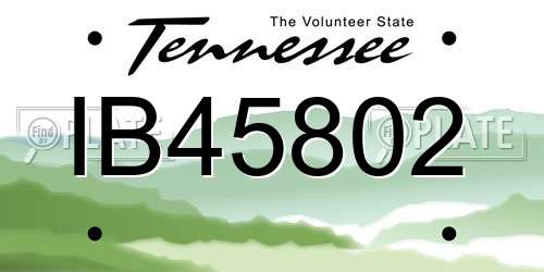 IB45802 Tennessee License Plate