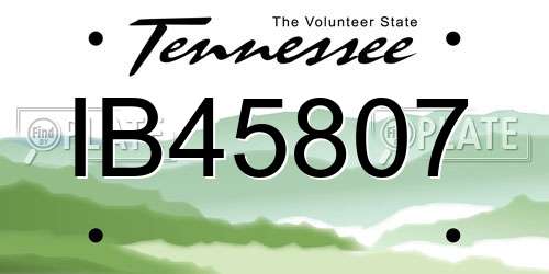 IB45807 Tennessee License Plate