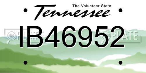 IB46952 Tennessee License Plate