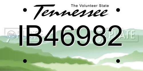 IB46982 Tennessee License Plate