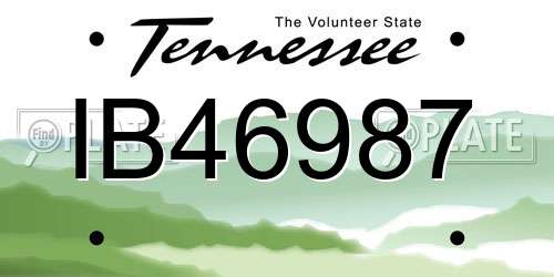 IB46987 Tennessee License Plate