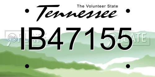 IB47155 Tennessee License Plate