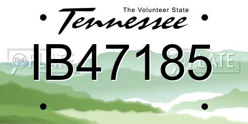 IB47185 Tennessee License Plate