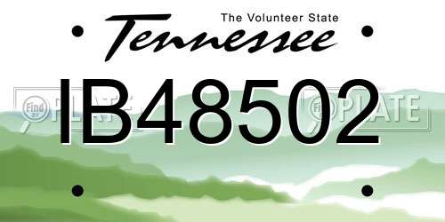 IB48502 Tennessee License Plate