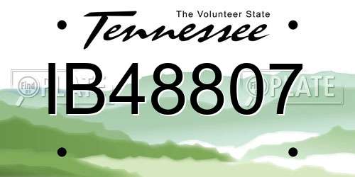 IB48807 Tennessee License Plate