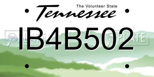 IB4B502 Tennessee License Plate