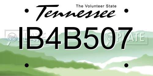 IB4B507 Tennessee License Plate