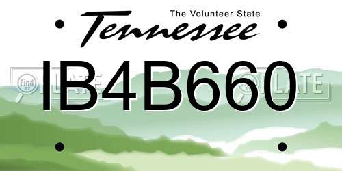 IB4B660 Tennessee License Plate
