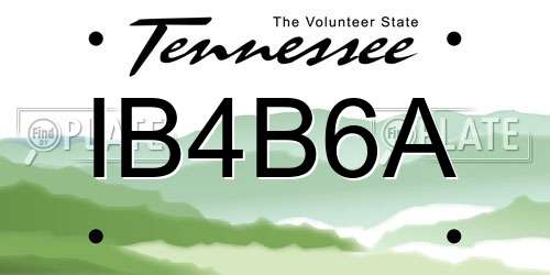 IB4B6A Tennessee License Plate
