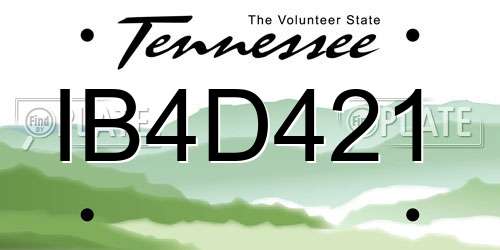 IB4D421 Tennessee License Plate