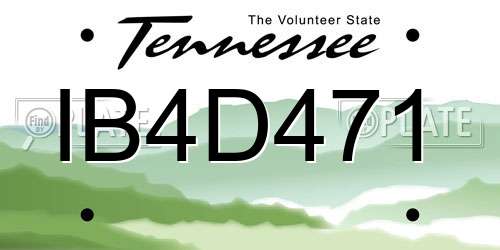 IB4D471 Tennessee License Plate