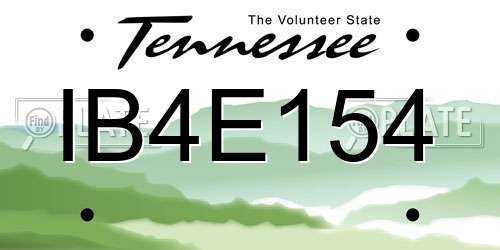 IB4E154 Tennessee License Plate