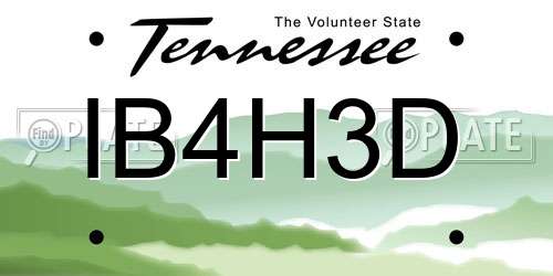 IB4H3D Tennessee License Plate
