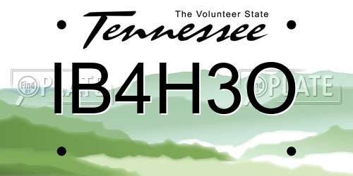 IB4H3O Tennessee License Plate