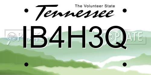 IB4H3Q Tennessee License Plate