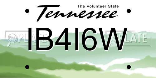 IB4I6W Tennessee License Plate